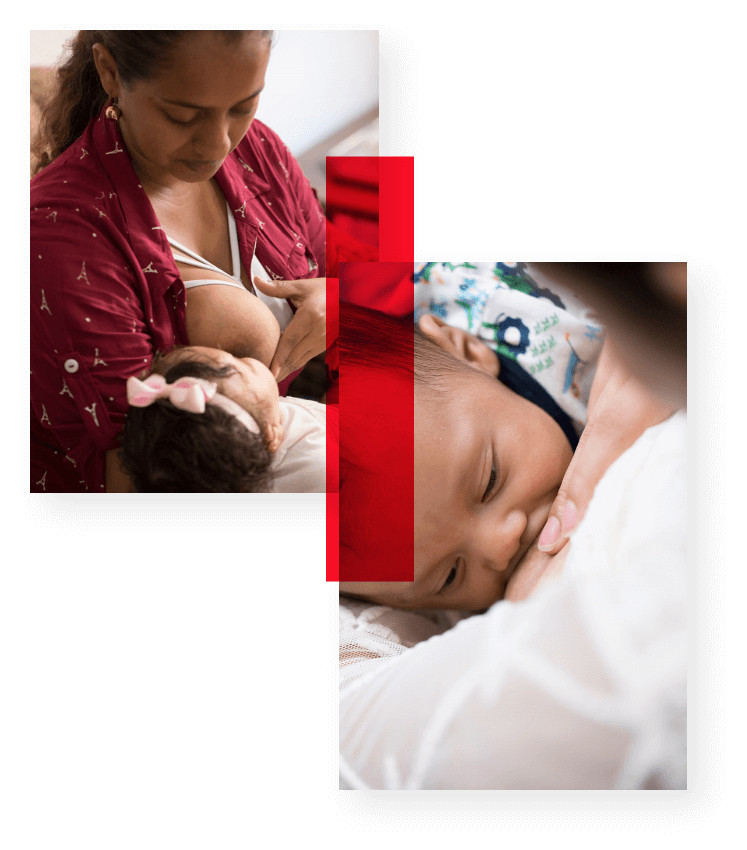 Madres lactando su bebé, lactancia materna